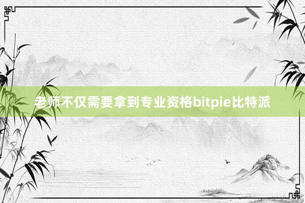 老师不仅需要拿到专业资格bitpie比特派