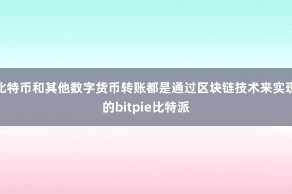 比特币和其他数字货币转账都是通过区块链技术来实现的bitpie比特派