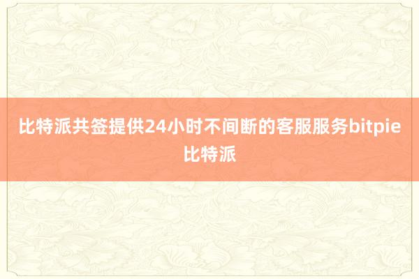 比特派共签提供24小时不间断的客服服务bitpie比特派