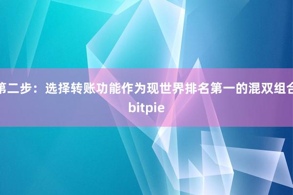 第二步：选择转账功能作为现世界排名第一的混双组合bitpie