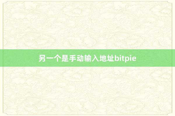 另一个是手动输入地址bitpie