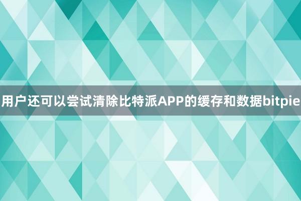 用户还可以尝试清除比特派APP的缓存和数据bitpie