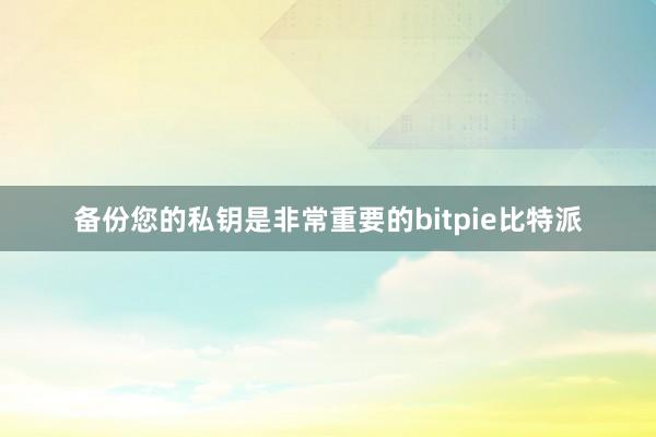 备份您的私钥是非常重要的bitpie比特派