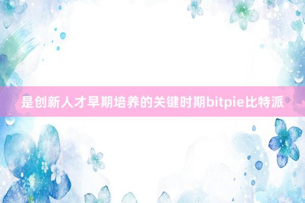 是创新人才早期培养的关键时期bitpie比特派