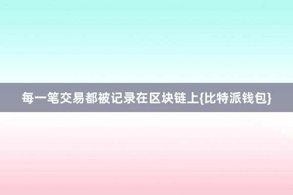 每一笔交易都被记录在区块链上{比特派钱包}