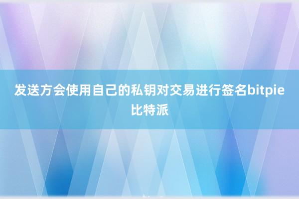 发送方会使用自己的私钥对交易进行签名bitpie比特派