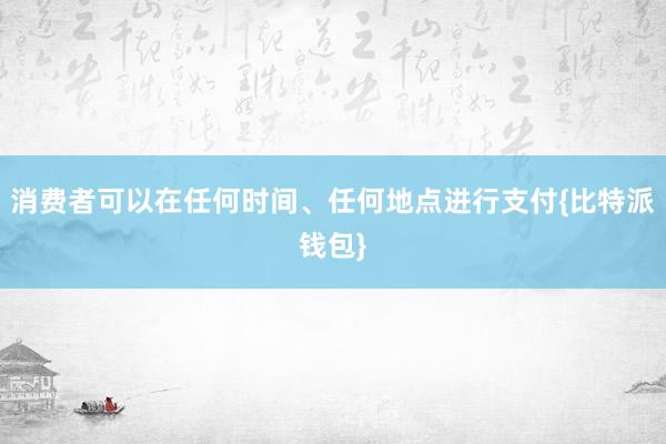 消费者可以在任何时间、任何地点进行支付{比特派钱包}